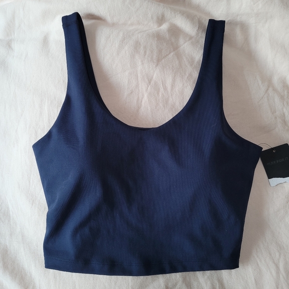 Active Wear Bra Tank Top Built-in Bra Navy Size Small Yoga Exercise Sports - Picture 4 of 12